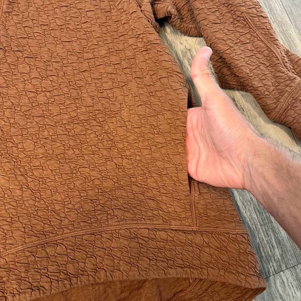 Lululemon Rippled Knit V-Neck Pullover Copper Brown Women’s Size 6 Long Sleeve - Picture 7 of 12